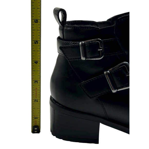 Blondo Shantel Waterproof Black Leather Ankle Boots Womens Size 7.5M Buckle New - Picture 9 of 15